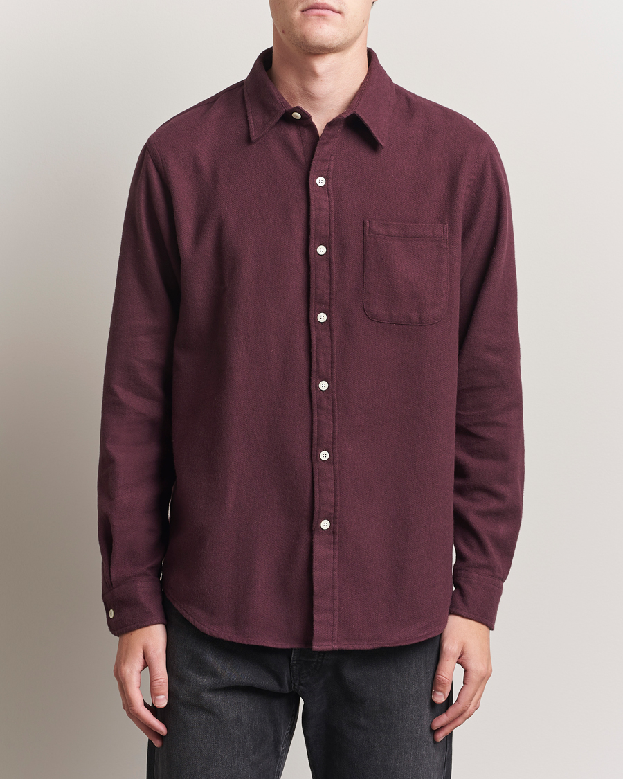 Herren | Hemden | Colorful Standard | Organic Flannel Shirt Oxblood Red