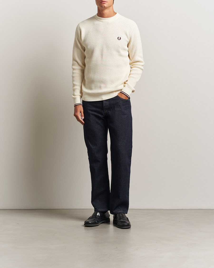 Herren | Pullover | Fred Perry | Waffle Stitch Jumper Ecru