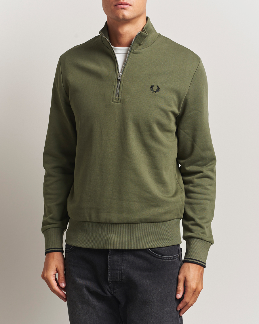 Herren | Pullover | Fred Perry | Half Zip Sweatshirt Night Green