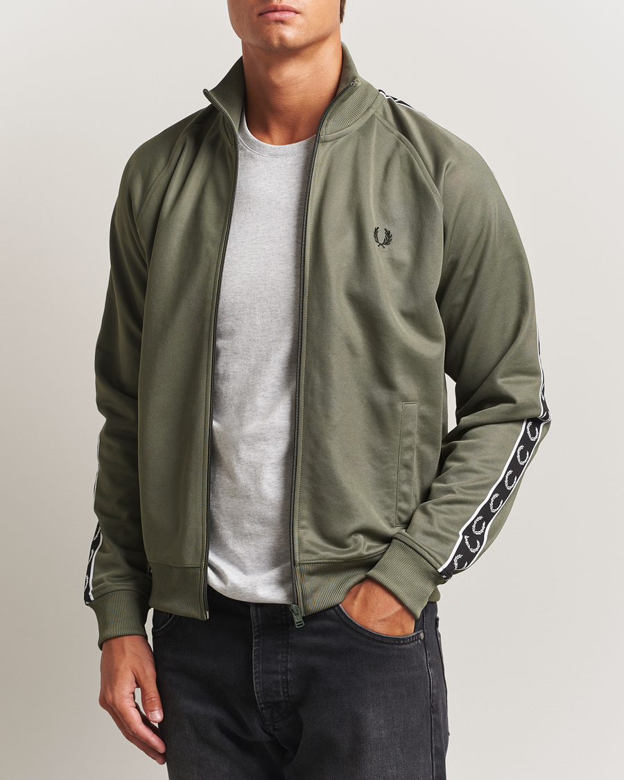 Herren | Pullover | Fred Perry | Taped Track Jacket Laurel Green