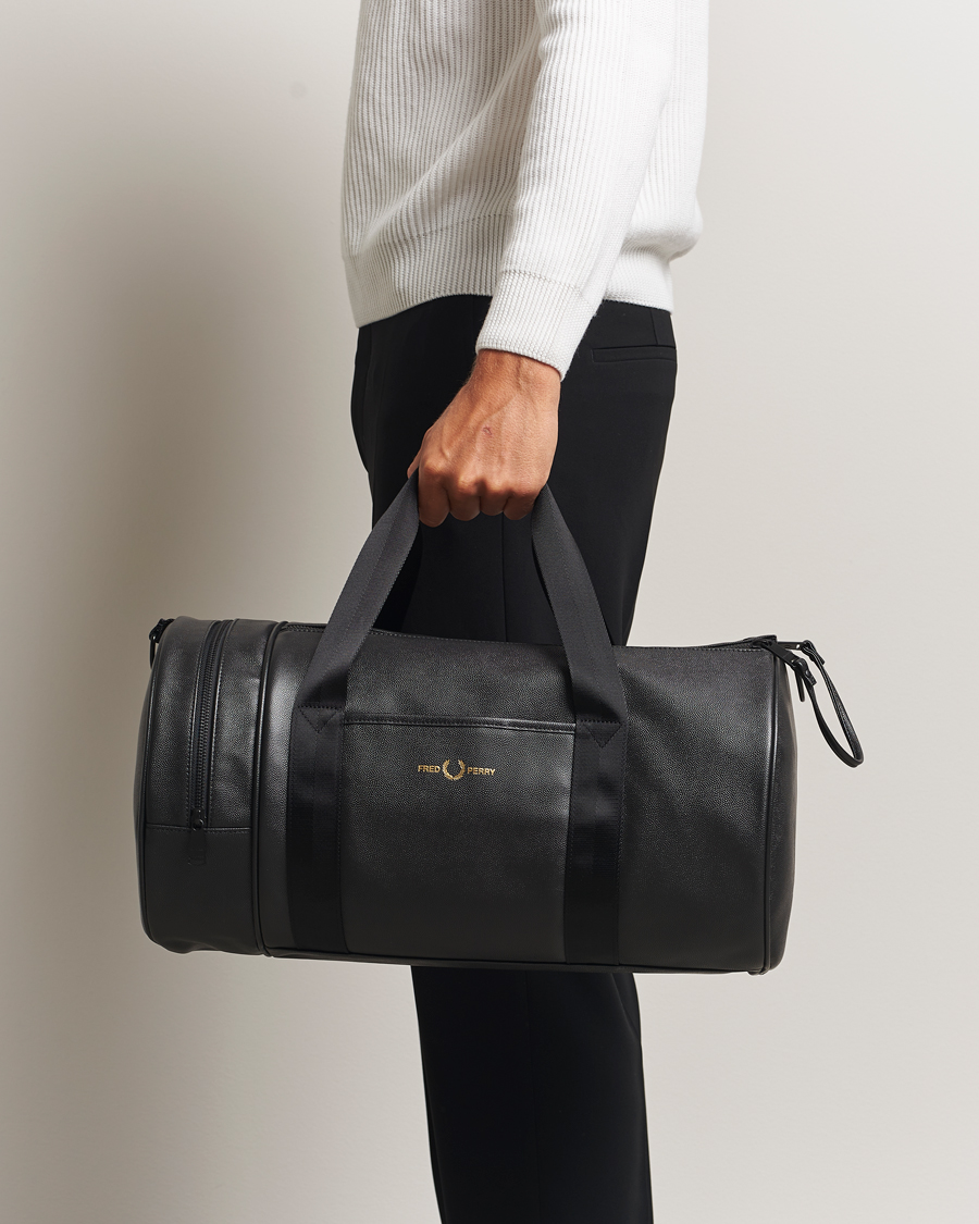 Herren | Taschen | Fred Perry | Scotch Grain Leather Barrel Bag Black