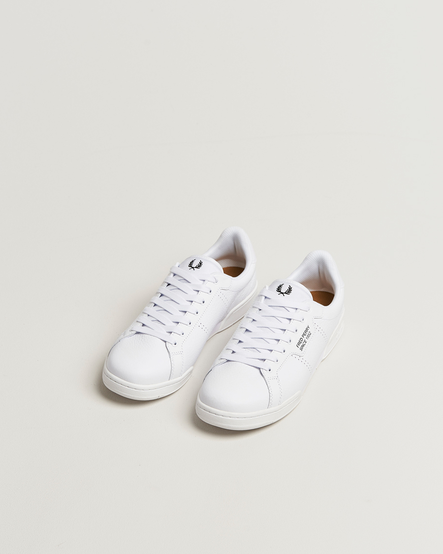Herren | Sneaker | Fred Perry | B722 Textured Leather Sneaker White