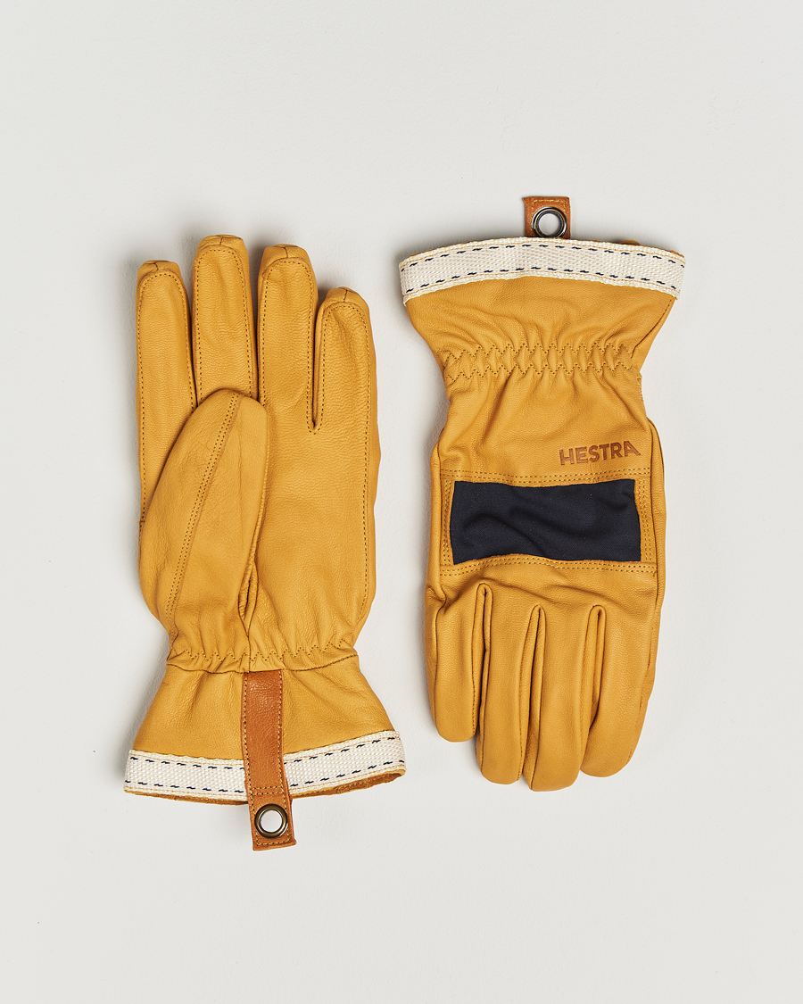 Herren | Handschuhe | Hestra | Njord Lambskin Wool Lined Glove Navy/Natural Brown