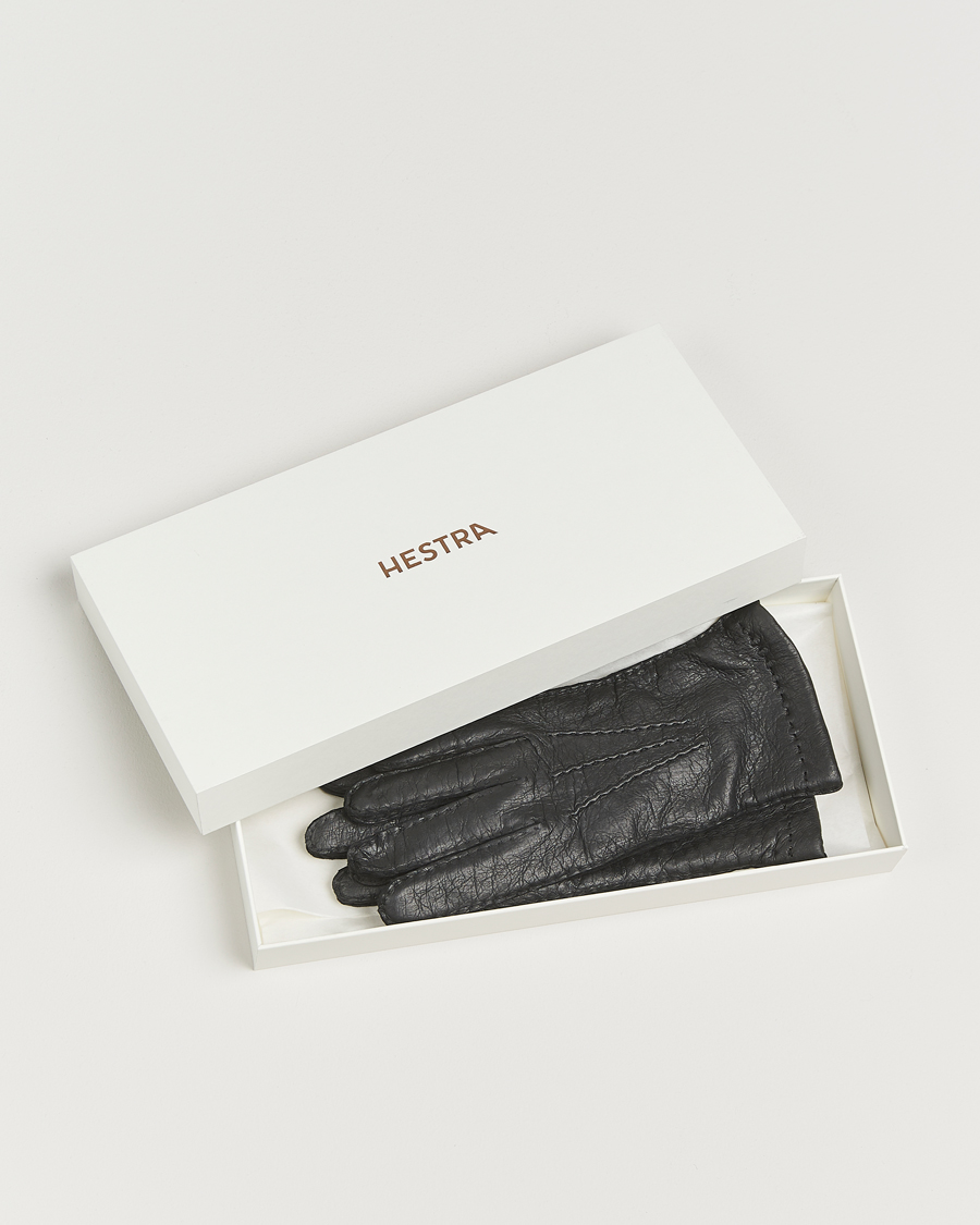 Herren | Handschuhe | Hestra | Peccary Handsewn Cashmere Lined Glove Black