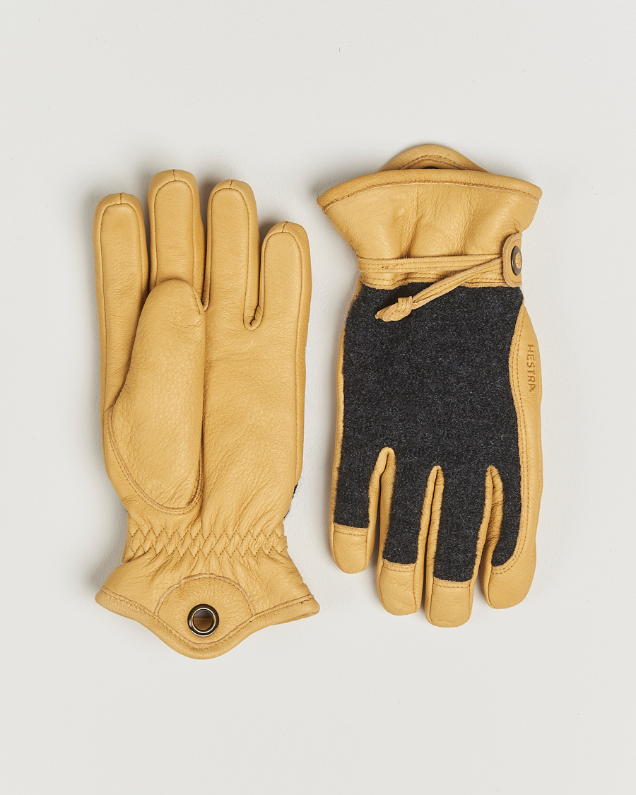 Herren | Handschuhe | Hestra | Daniel Wool/Goat Leather Glove Charcoal/Tan