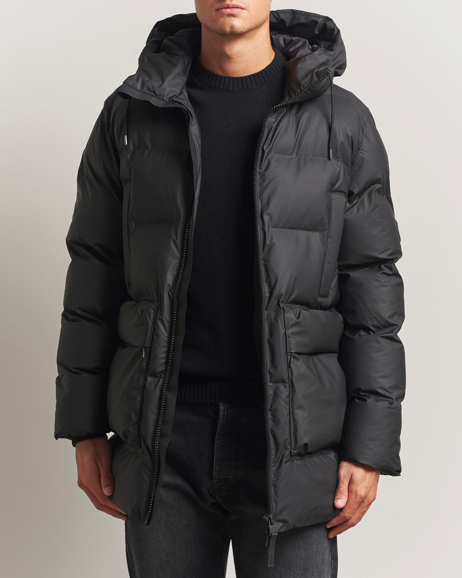 Herren | Jacken | RAINS | Alta Long Puffer Cargo Jacket Black