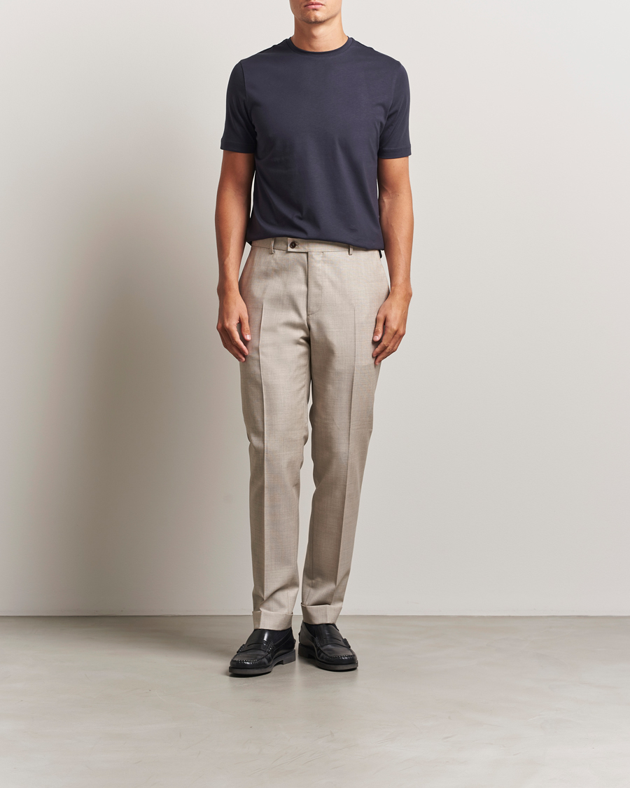 Herren | T-Shirts | Stenströms | Supima Cotton T-Shirt Navy
