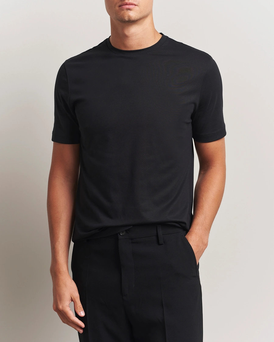 Herren | T-Shirts | Stenströms | Supima Cotton T-Shirt Black