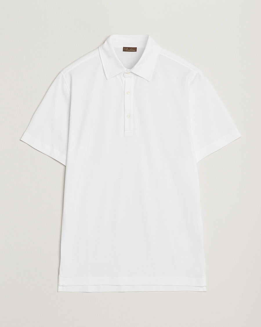 Herren | Poloshirts | Stenströms | Supima Cotton Polo Shirt White