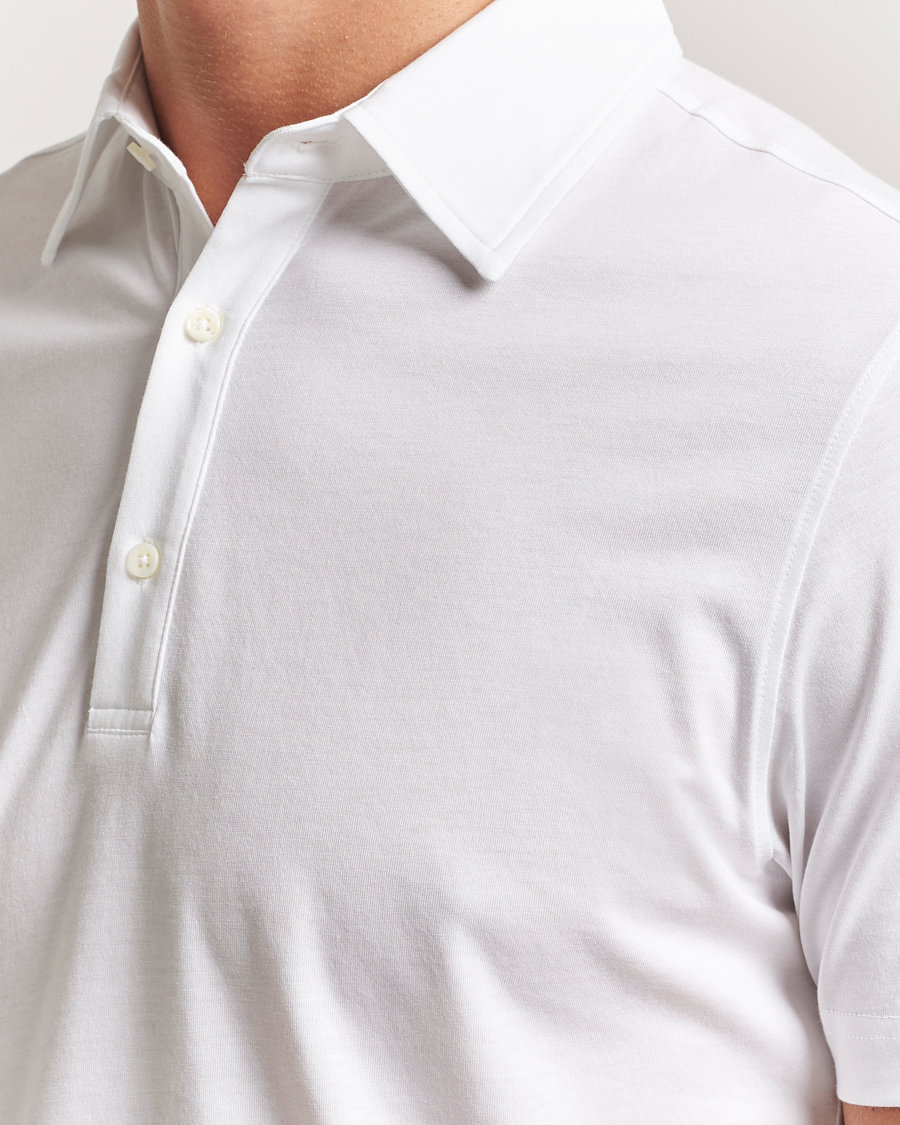 Herren | Poloshirts | Stenströms | Supima Cotton Polo Shirt White
