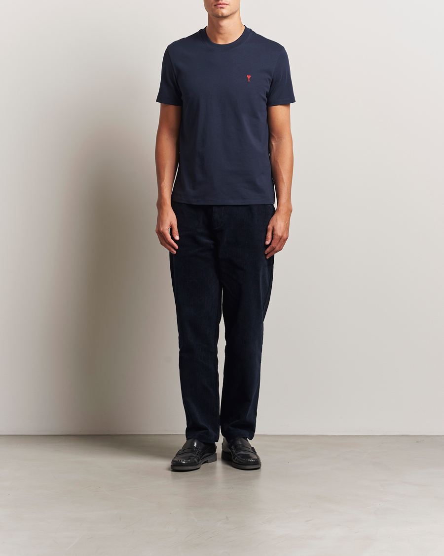 Herren | T-Shirts | AMI | Heart Logo T-Shirt Night Blue