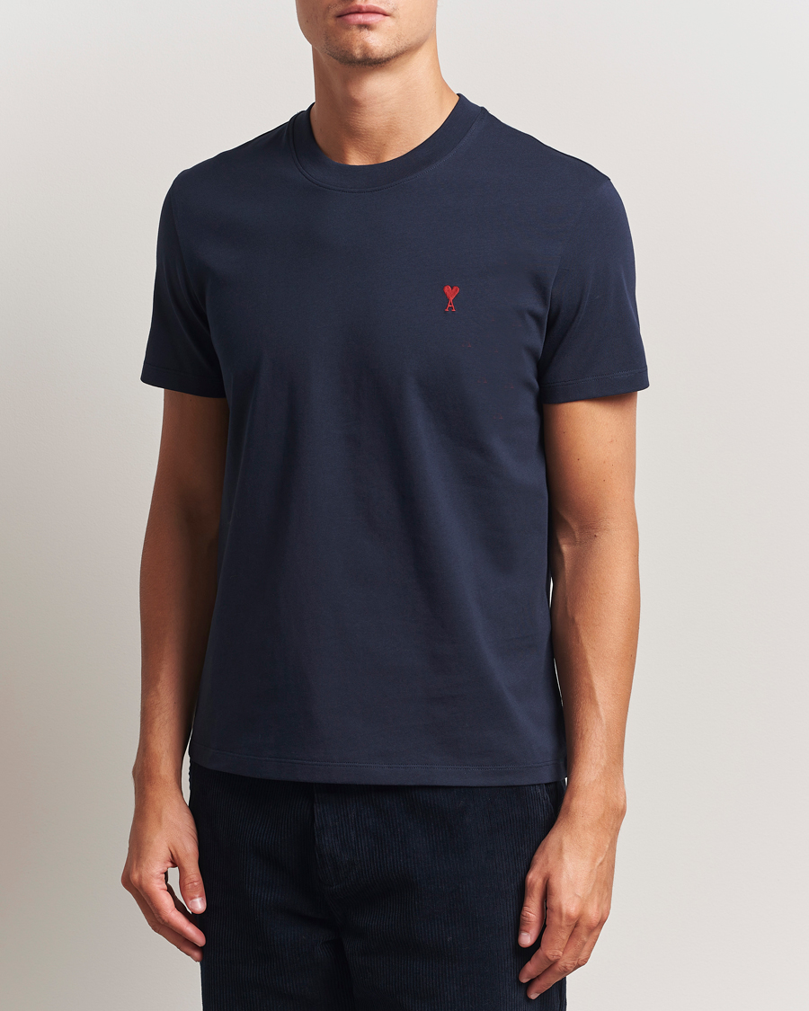 Herren | T-Shirts | AMI | Heart Logo T-Shirt Night Blue