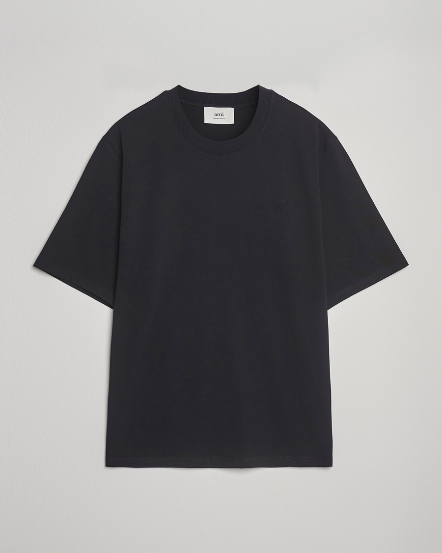Herren | T-Shirts | AMI | Tonal Heart Logo T-Shirt Black