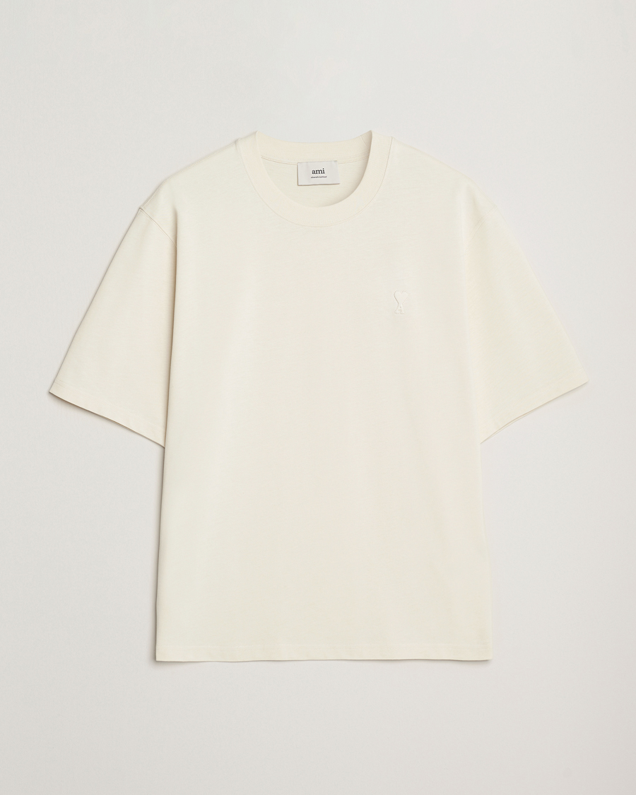 Herren | T-Shirts | AMI | Tonal Heart Logo T-Shirt Ivory