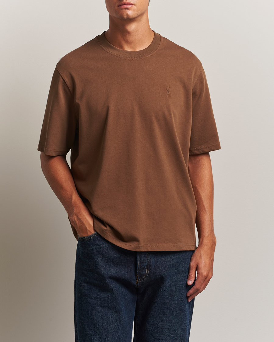 Herren | T-Shirts | AMI | Tonal Heart Logo T-Shirt Noisette