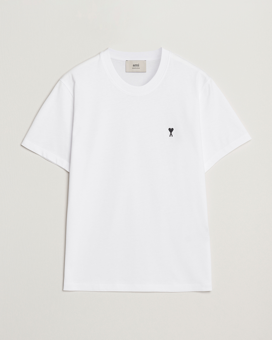 Herren | T-Shirts | AMI | Contrast Heart Logo T-Shirt White