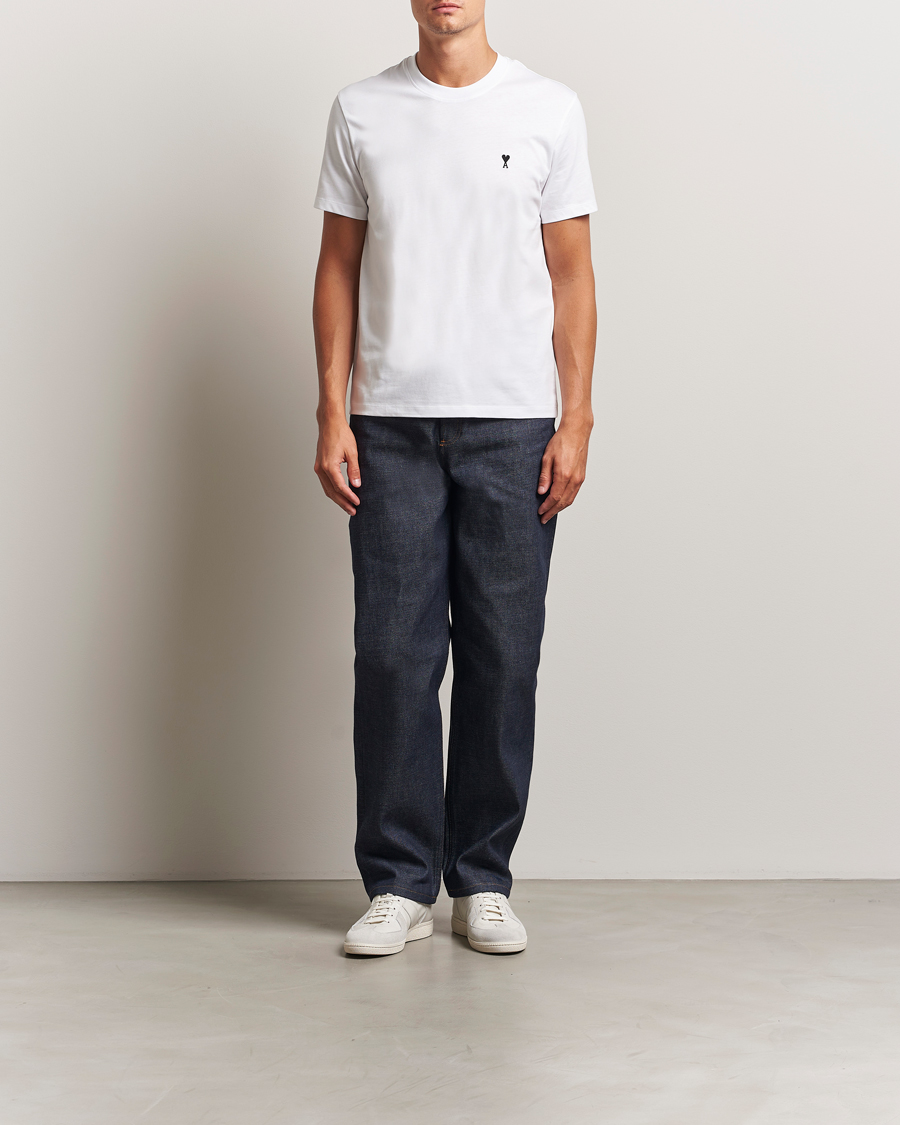 Herren | T-Shirts | AMI | Contrast Heart Logo T-Shirt White