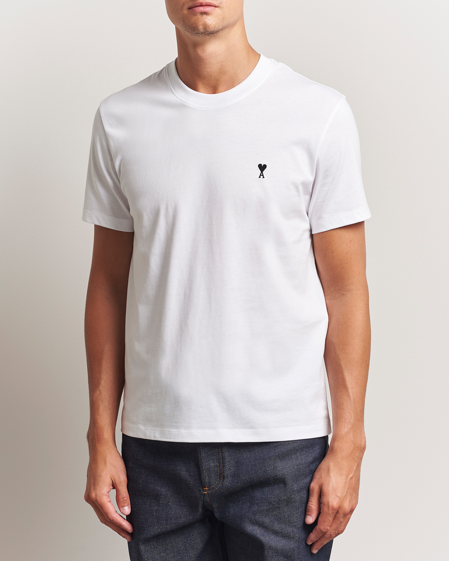Herren | T-Shirts | AMI | Contrast Heart Logo T-Shirt White