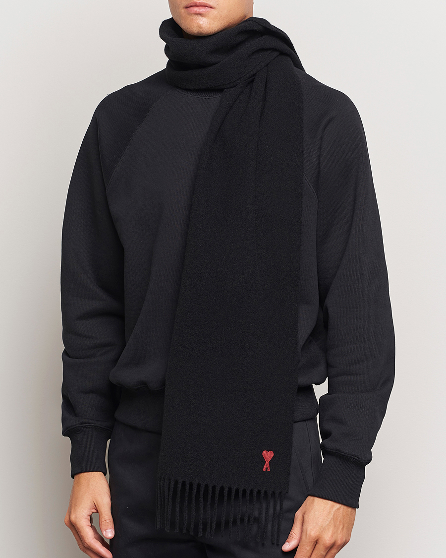 Herren | Schals | AMI | Heart Logo Scarf Black