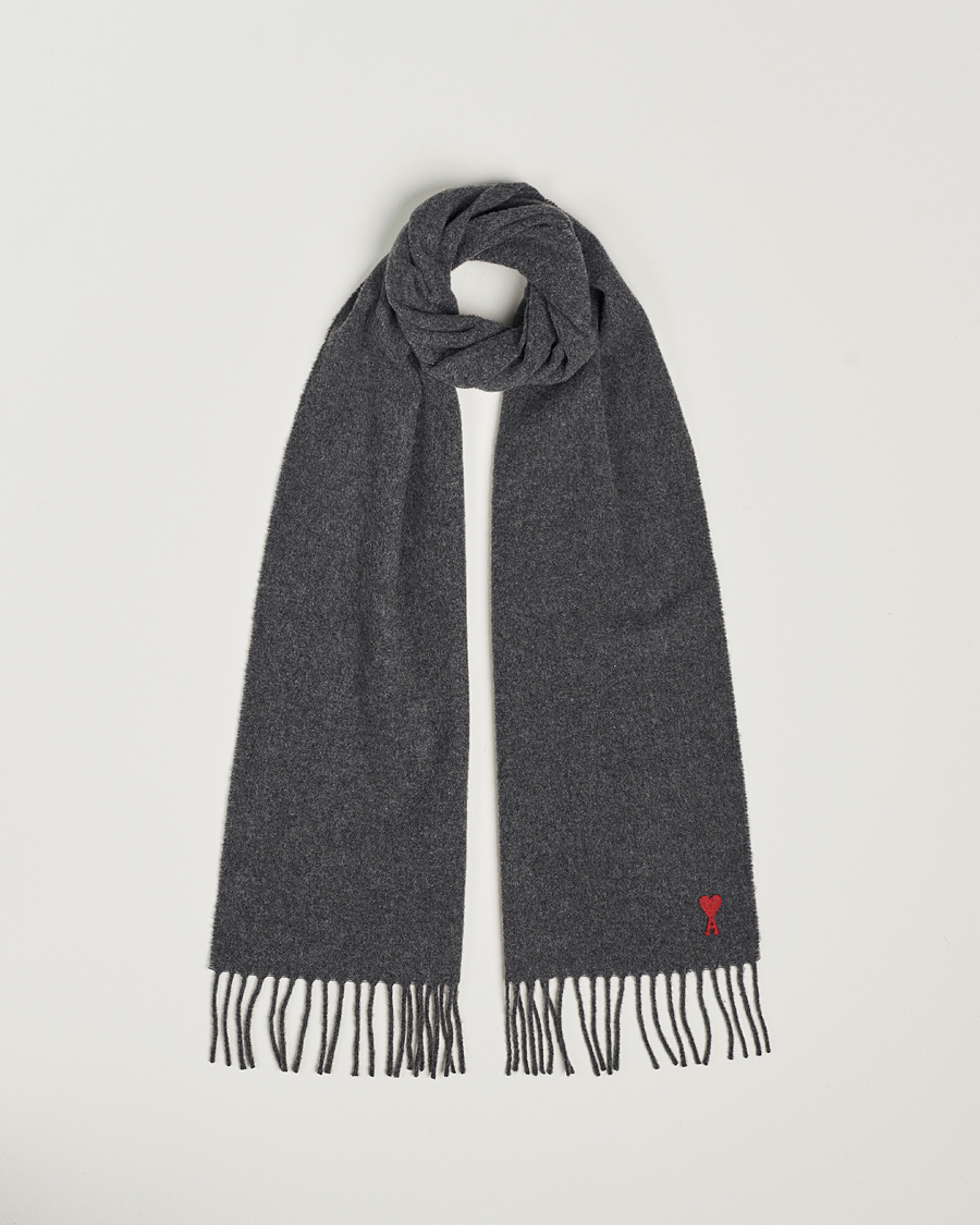 Herren | Schals | AMI | Heart Logo Scarf Dark Grey