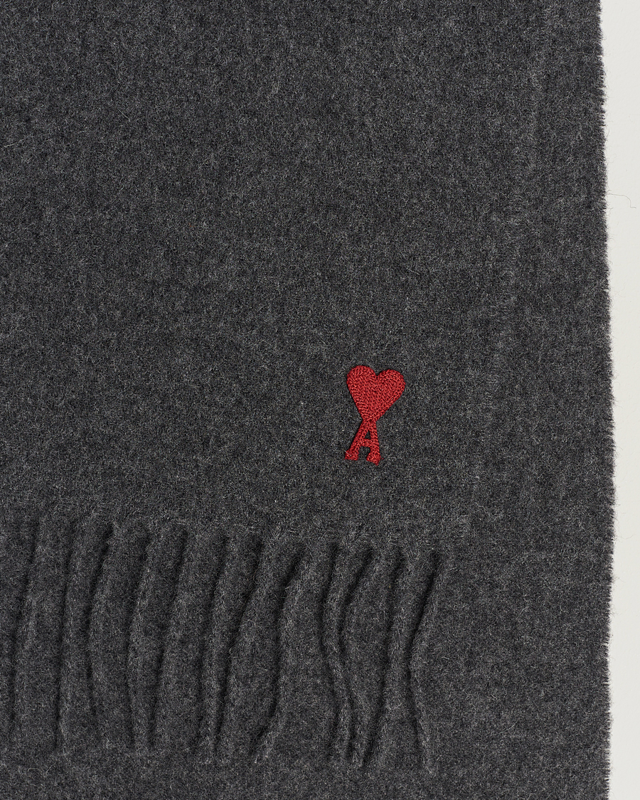 Herren | Schals | AMI | Heart Logo Scarf Dark Grey