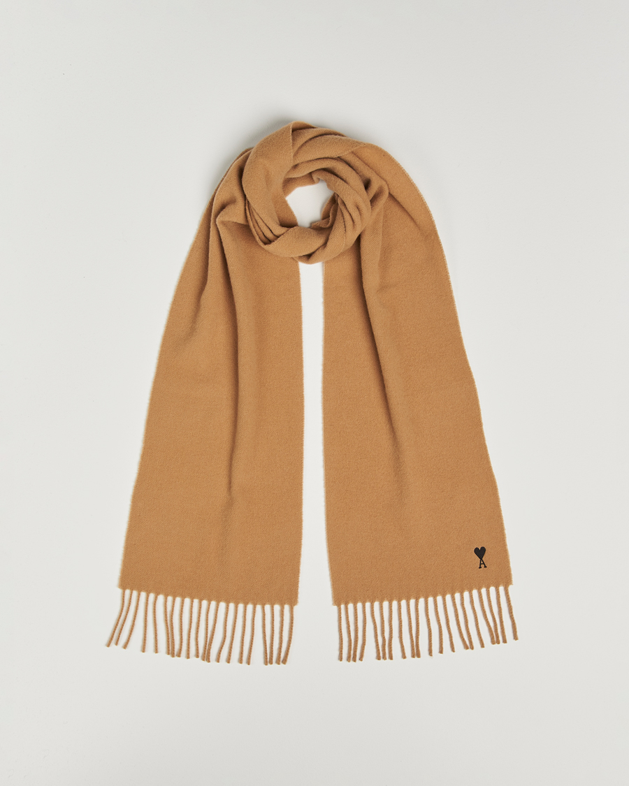 Herren | AMI Heart Logo Scarf Camel | AMI | Heart Logo Scarf Camel