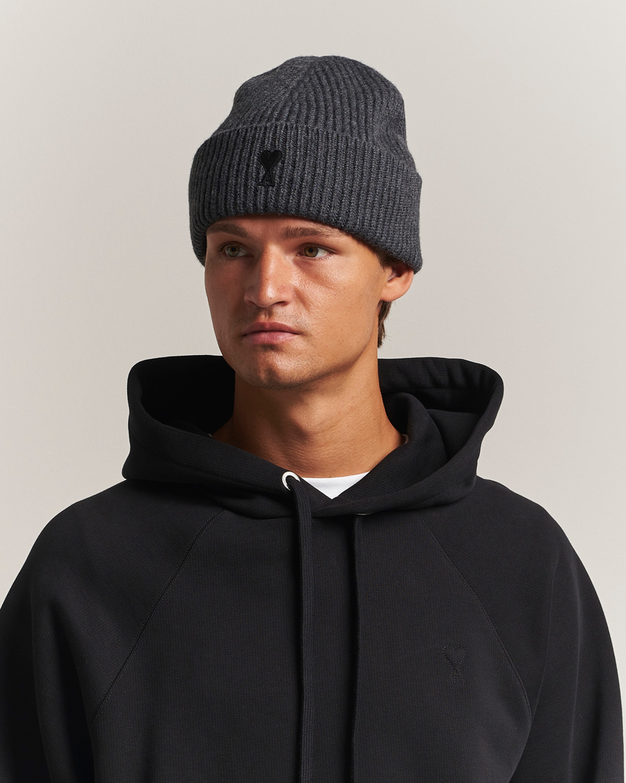 Herren | Mützen | AMI | Heart Logo Beanie Dark Grey