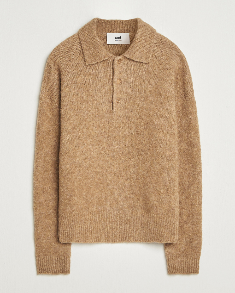 Herren | Pullover | AMI | Signature Alpaca Knitted Polo Camel