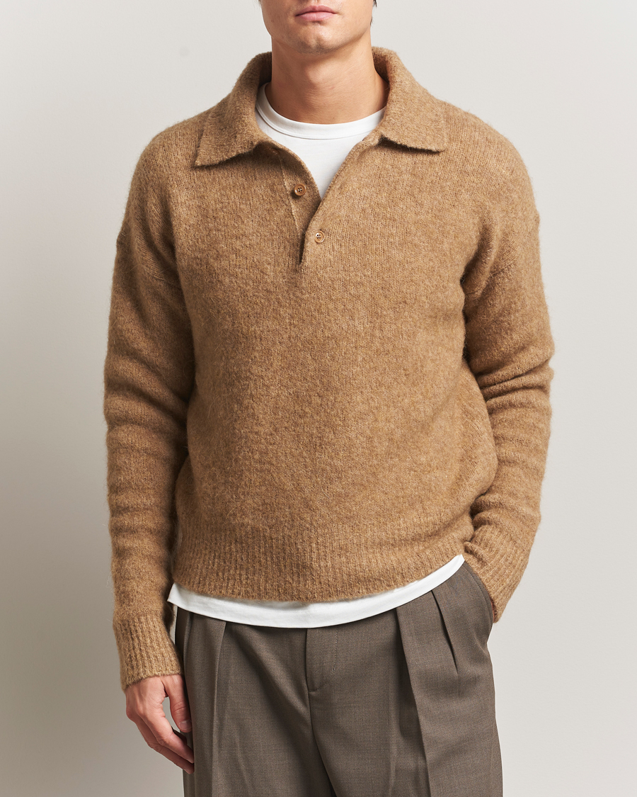 Herren | Pullover | AMI | Signature Alpaca Knitted Polo Camel
