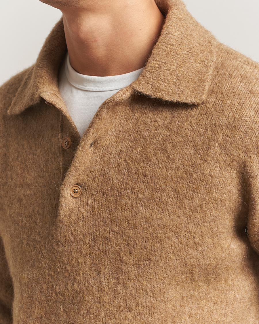 Herren | Pullover | AMI | Signature Alpaca Knitted Polo Camel