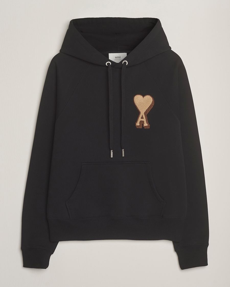 Herren | Pullover | AMI | Patch Heart Hoodie Black
