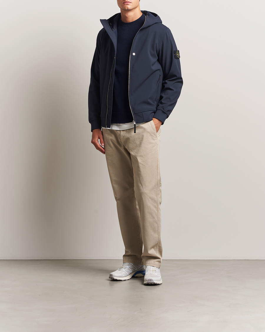 Herren | Jacken | Stone Island | Soft Shell Re-Dyed Lined Hood Jacket Navy