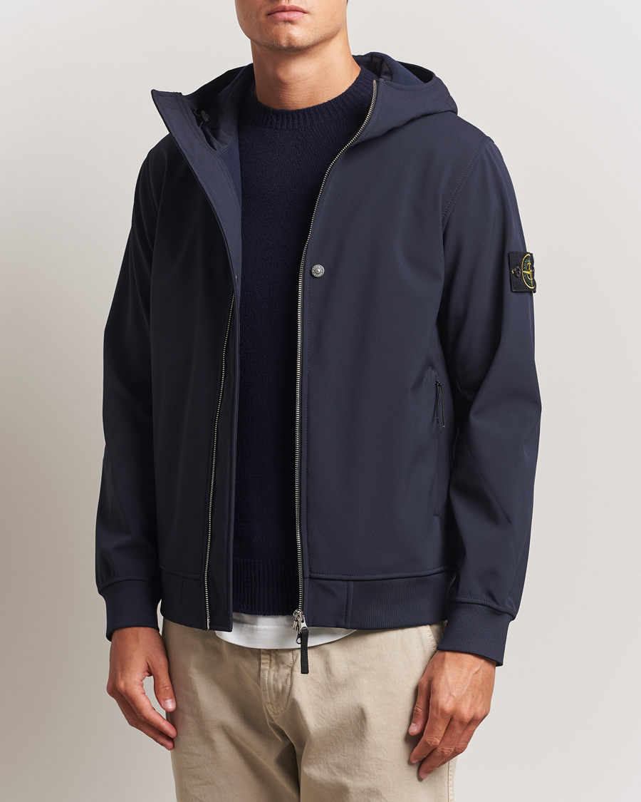 Herren | Jacken | Stone Island | Soft Shell Re-Dyed Lined Hood Jacket Navy