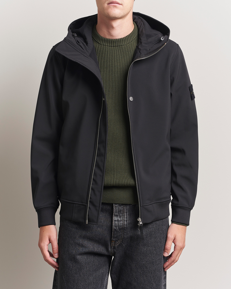 Herren | Jacken | Stone Island | Soft Shell Re-Dyed Lined Hood Jacket Black