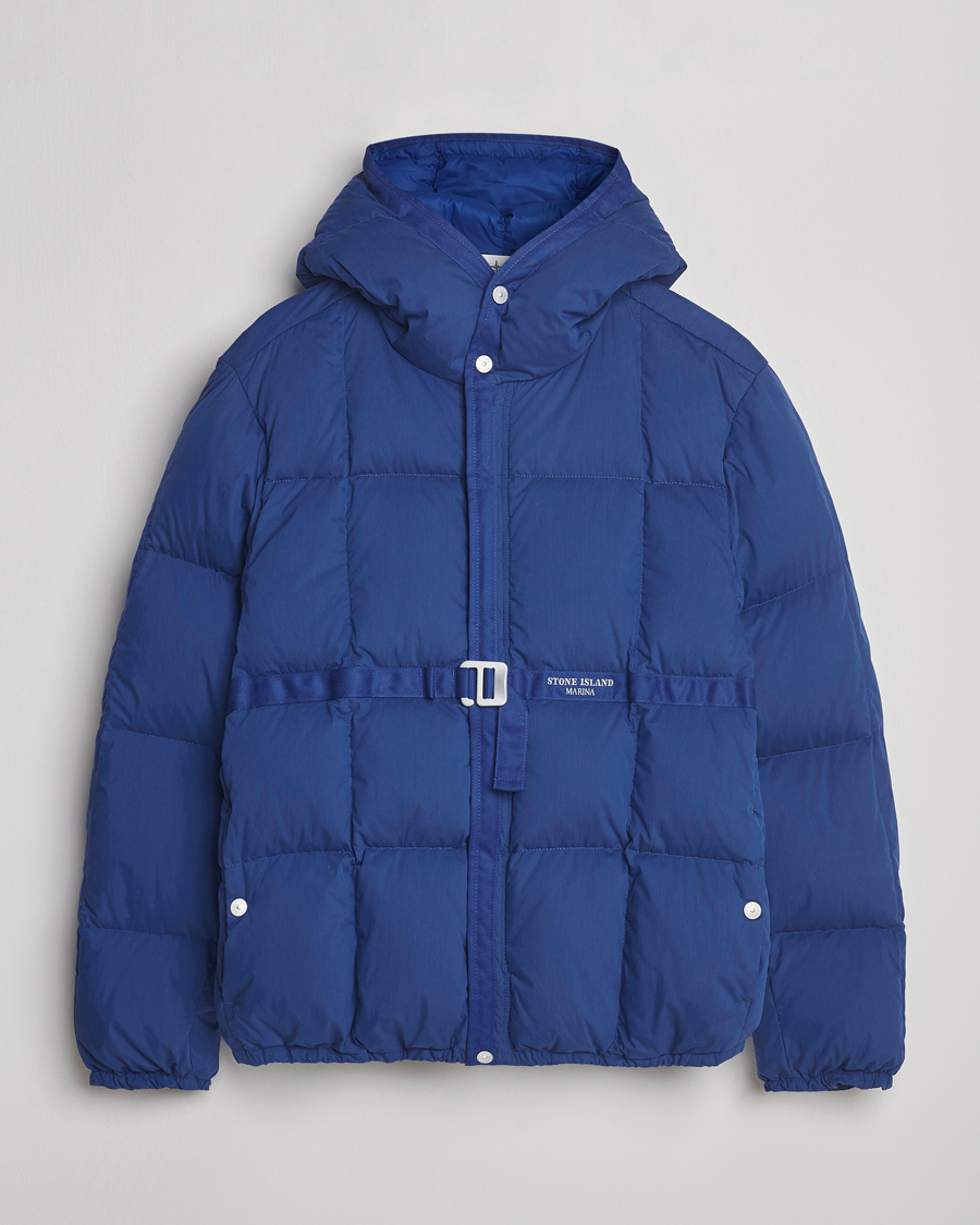 Herren | Jacken | Stone Island | Marina Cotton/Nylon Tela Down Jacket Bright Blue