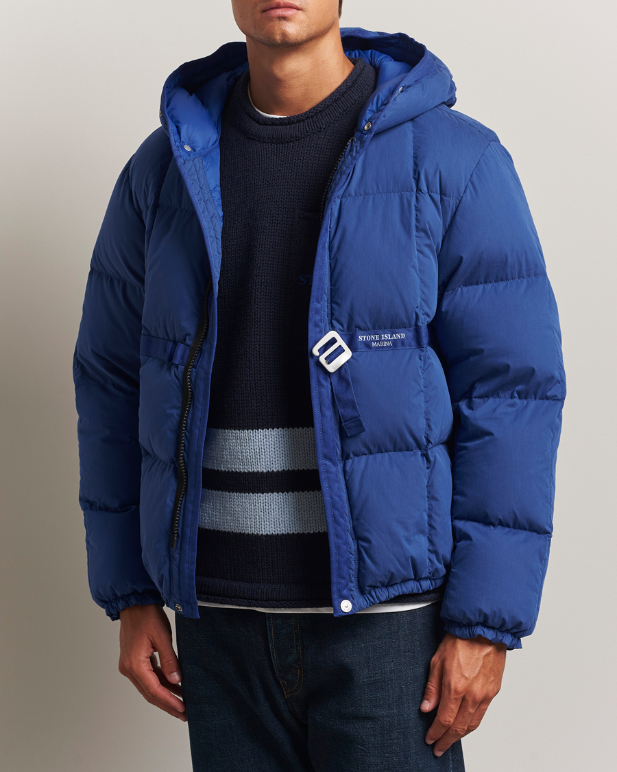 Herren | Jacken | Stone Island | Marina Cotton/Nylon Tela Down Jacket Bright Blue