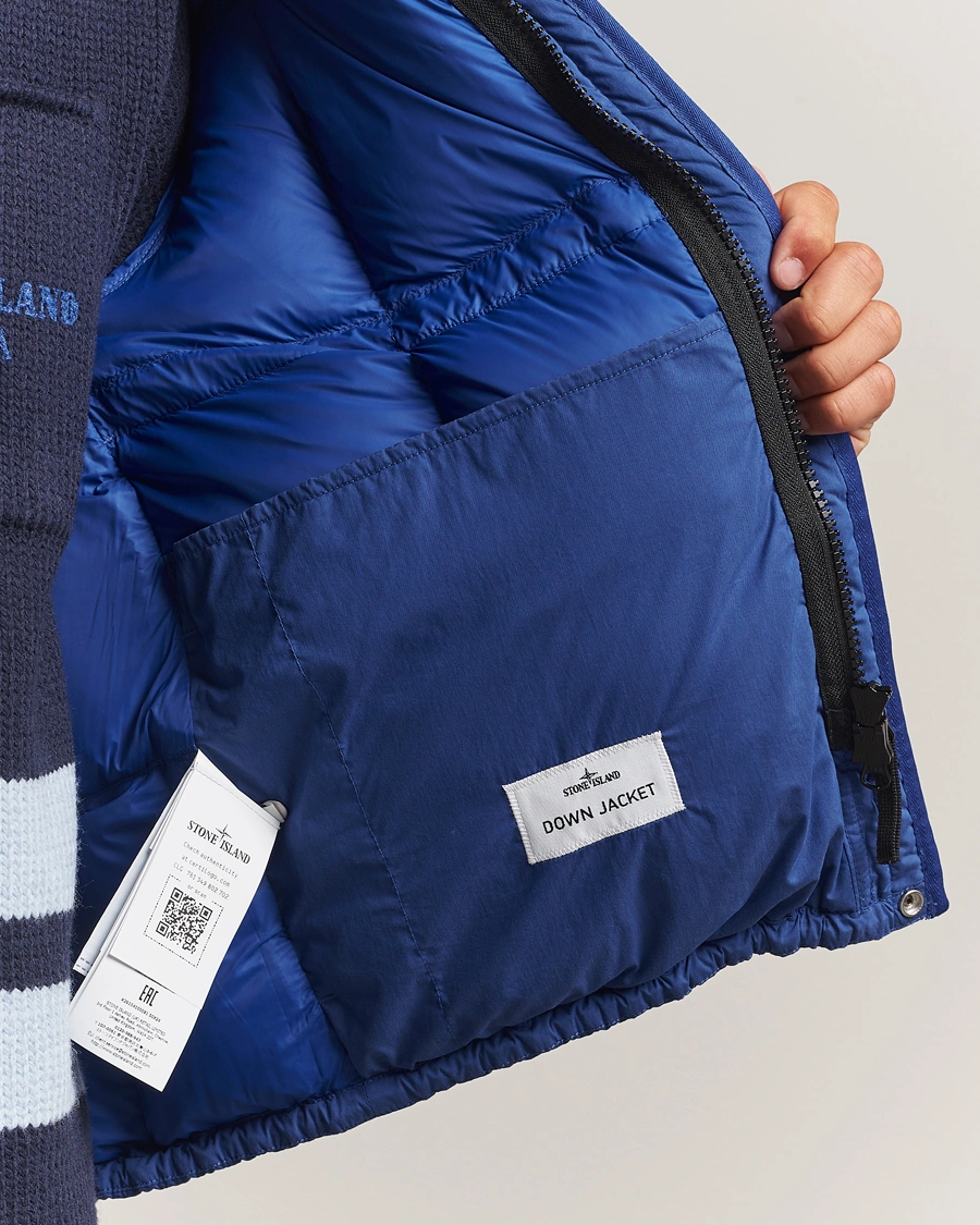 Herren | Jacken | Stone Island | Marina Cotton/Nylon Tela Down Jacket Bright Blue