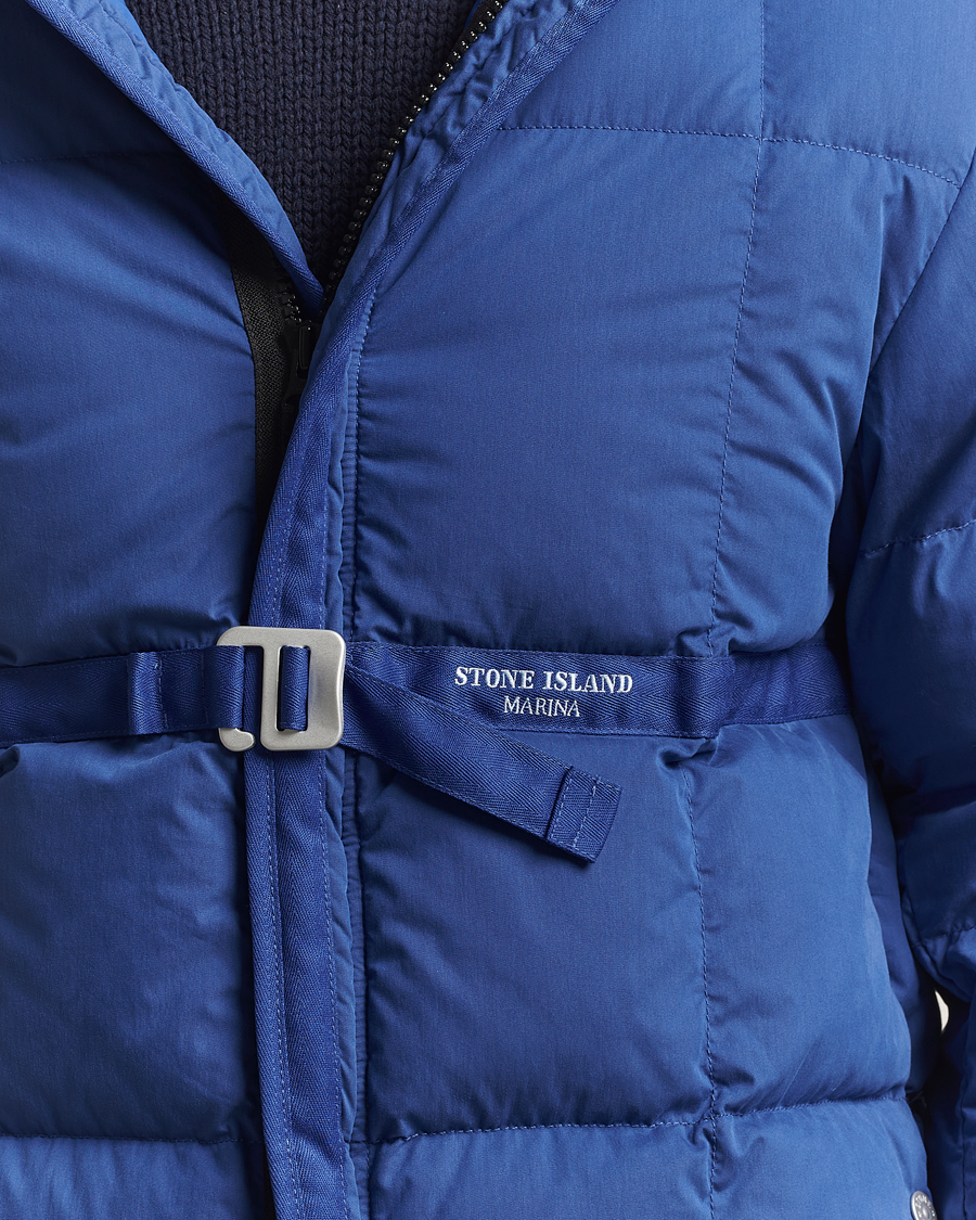 Herren | Jacken | Stone Island | Marina Cotton/Nylon Tela Down Jacket Bright Blue
