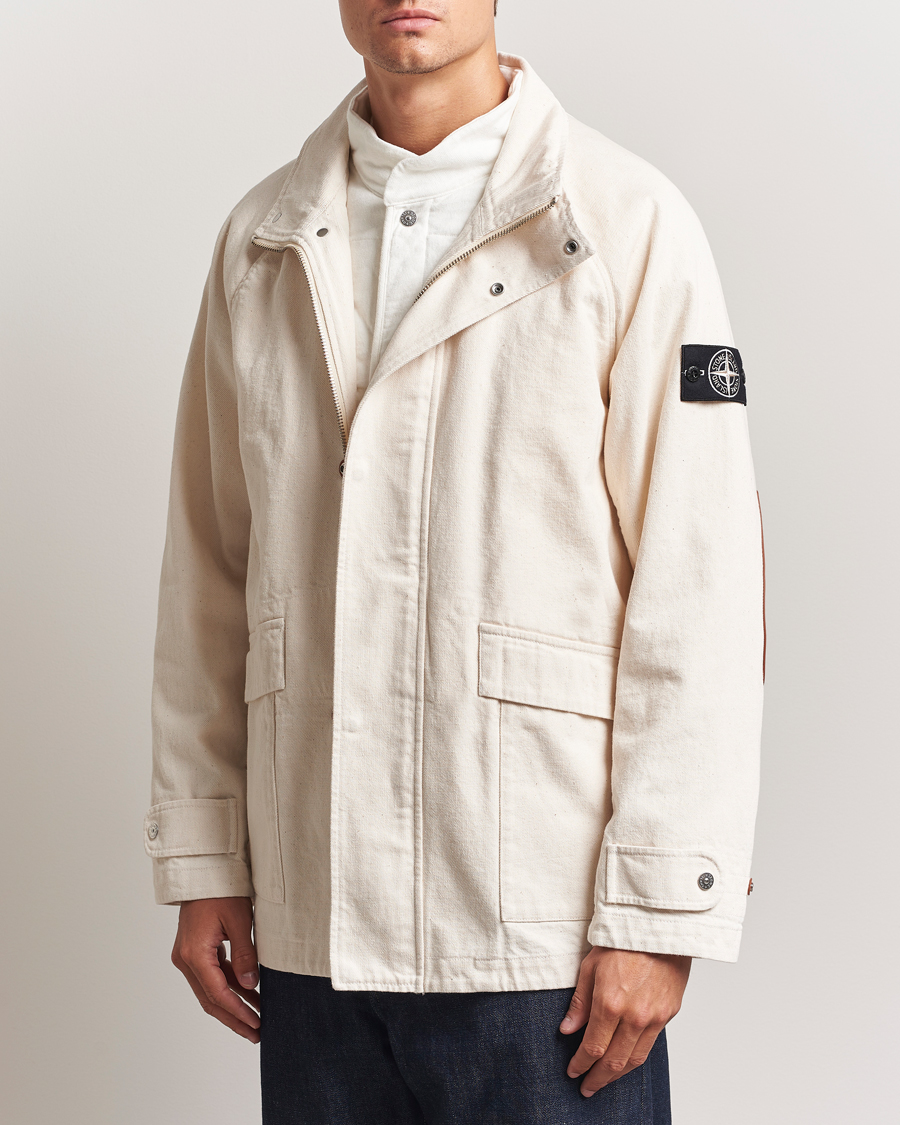 Herren | Jacken | Stone Island | RAW Cotton Gabardine Jacket Ivory