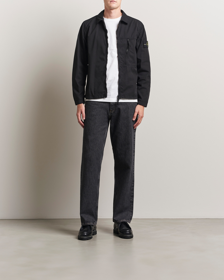 Herren | Hemden | Stone Island | Garment Dyed Supima Cotton Zip Overshirt Black
