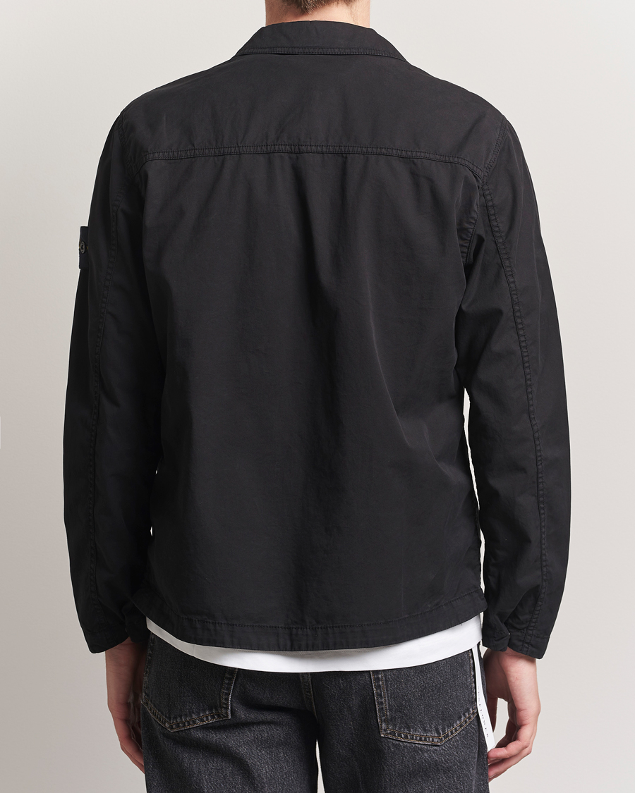Herren | Hemden | Stone Island | Garment Dyed Supima Cotton Zip Overshirt Black