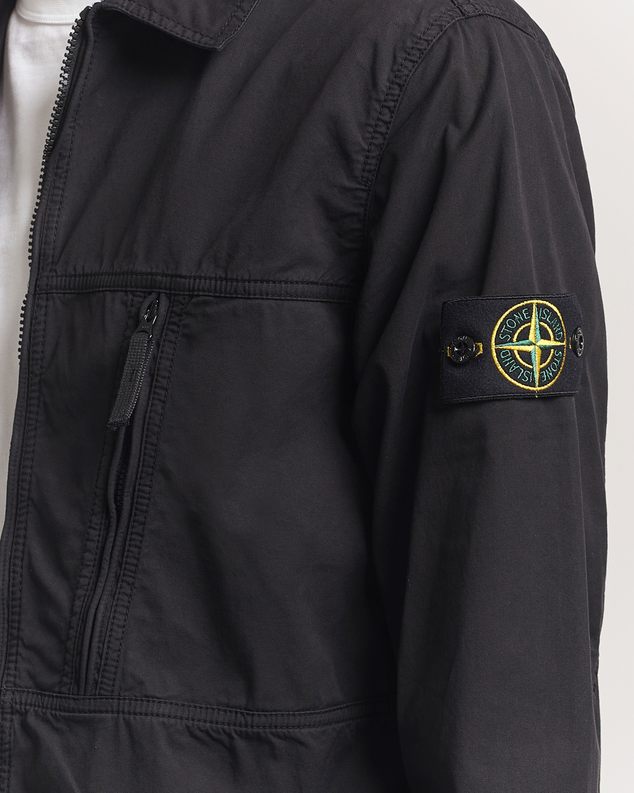 Herren | Hemden | Stone Island | Garment Dyed Supima Cotton Zip Overshirt Black