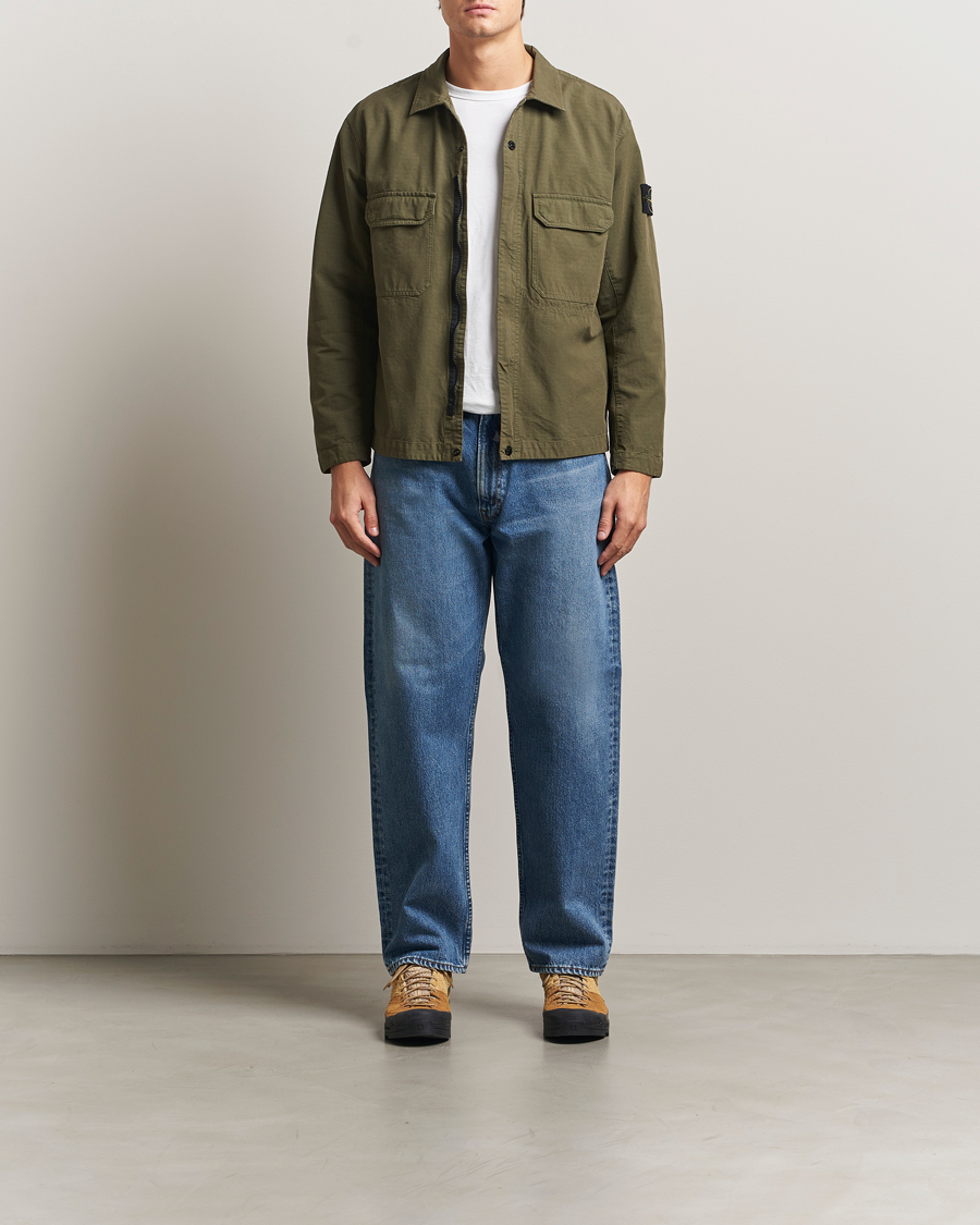 Herren | Hemden | Stone Island | Organic Cotton Ripstop Overshirt Military Green