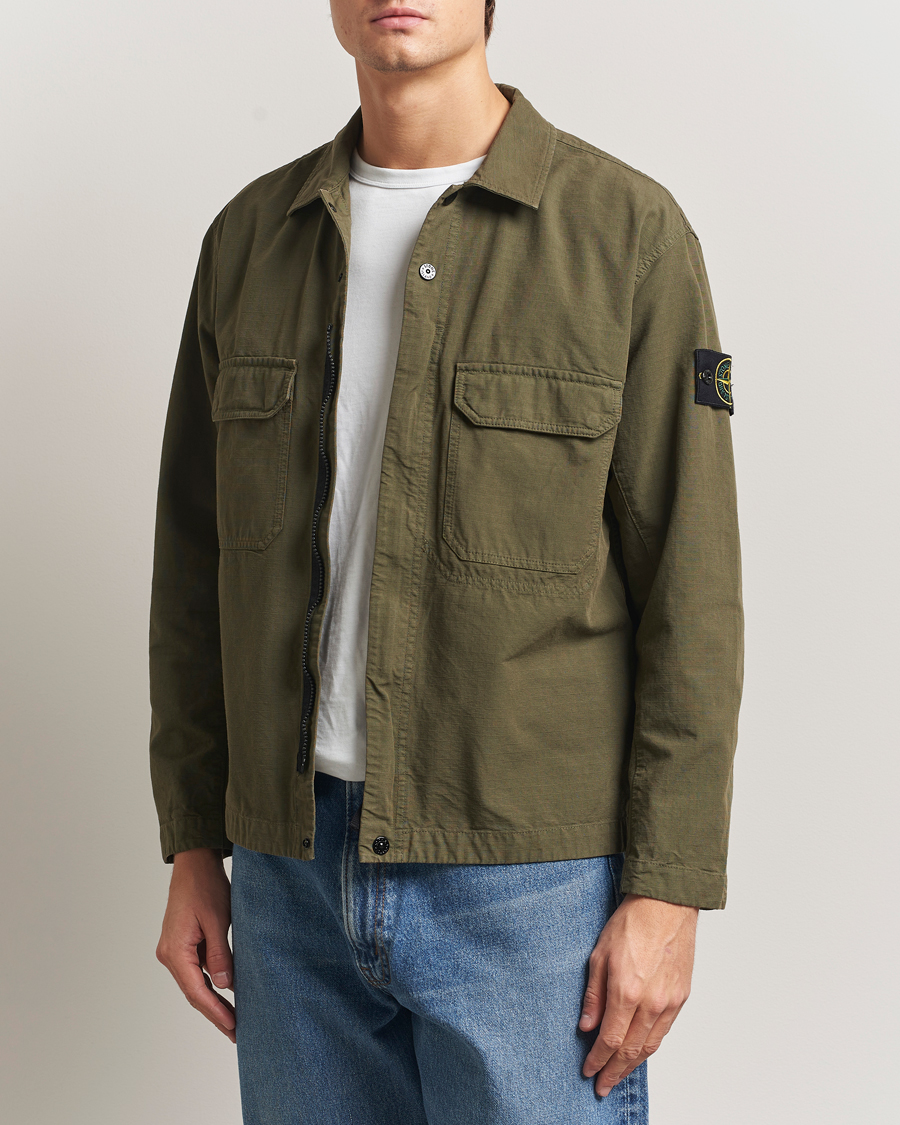 Herren | Hemden | Stone Island | Organic Cotton Ripstop Overshirt Military Green