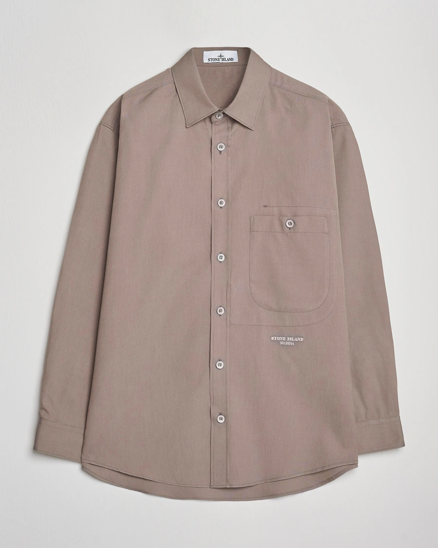 Herren | Hemden | Stone Island | Marina Organic Oxford Cotton Shirt Tobacco