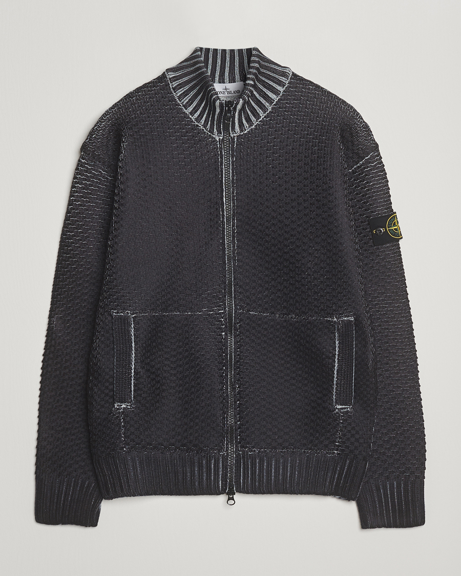 Herren | Pullover | Stone Island | Printed Heavy Zip Cardigan Pearl Grey