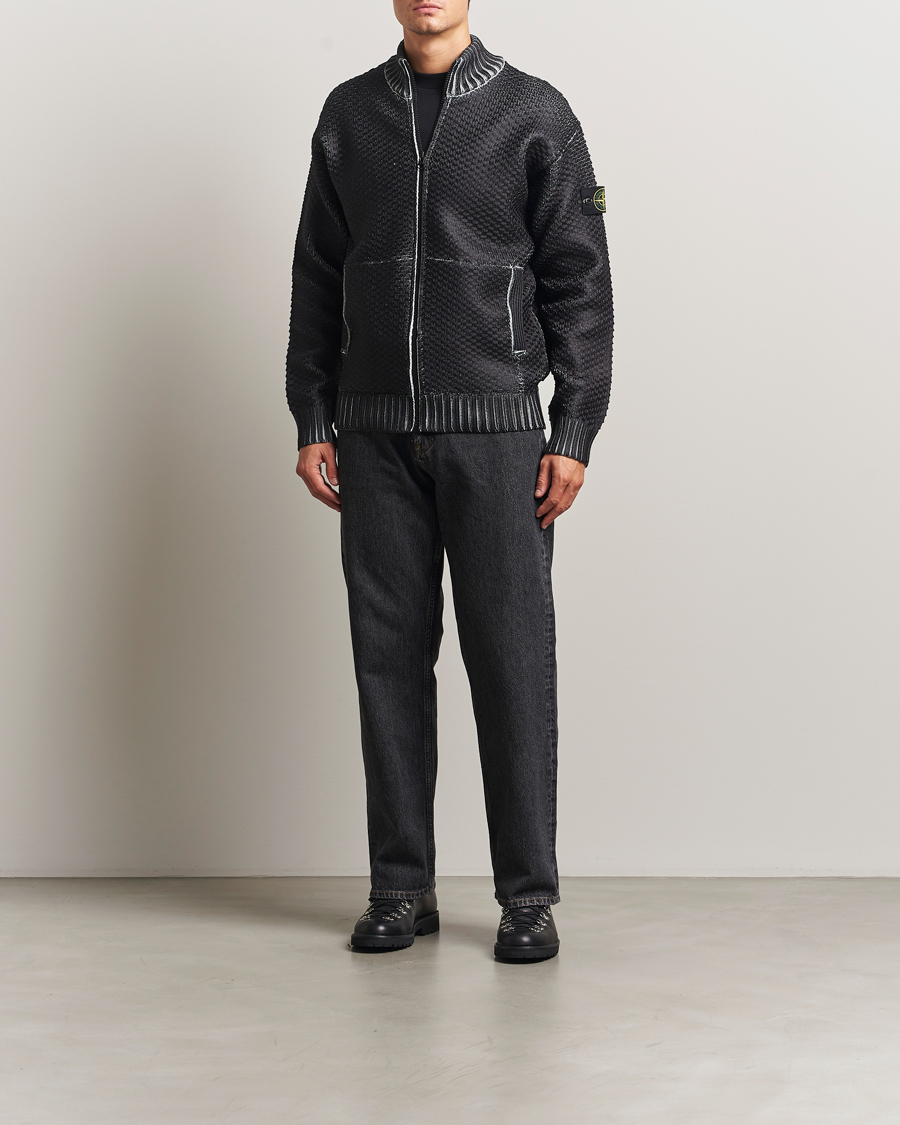 Herren | Pullover | Stone Island | Printed Heavy Zip Cardigan Pearl Grey