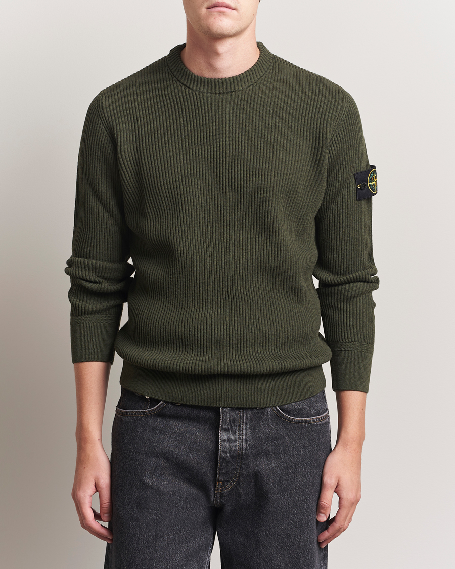 Herren | Pullover | Stone Island | Full Rib Crewneck Military Green