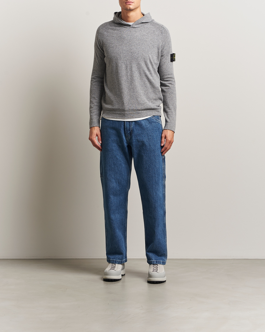 Herren | Pullover | Stone Island | Knitted Geelong Wool Hood Cement Melange