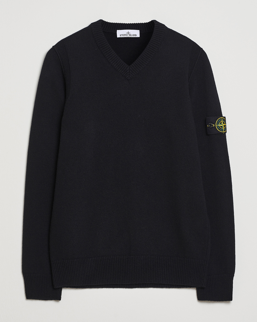 Herren | Pullover | Stone Island | Knitted Lambswool V-Neck Black
